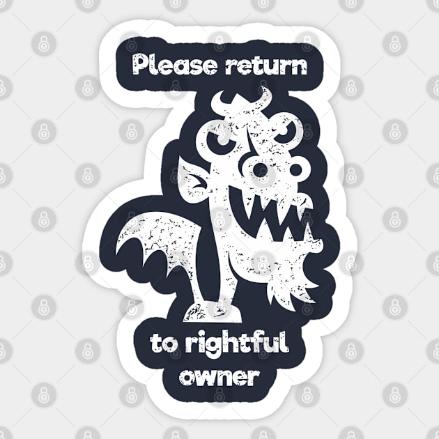 Little Monster Please Return Sticker by atomguy